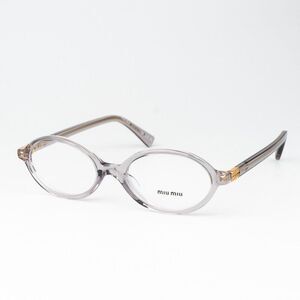 NEW Miu Miu MU01XV 12W1O1 Mauve Transparent Oval Unisex Eyeglasses VMU01X